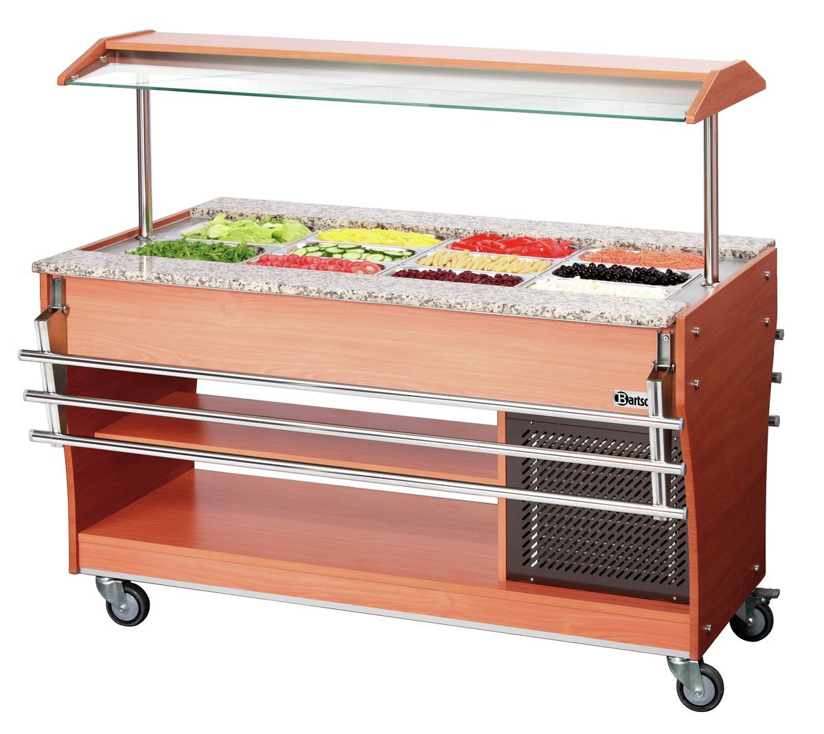 1 glissière plateaux, 4x 1/1 GN