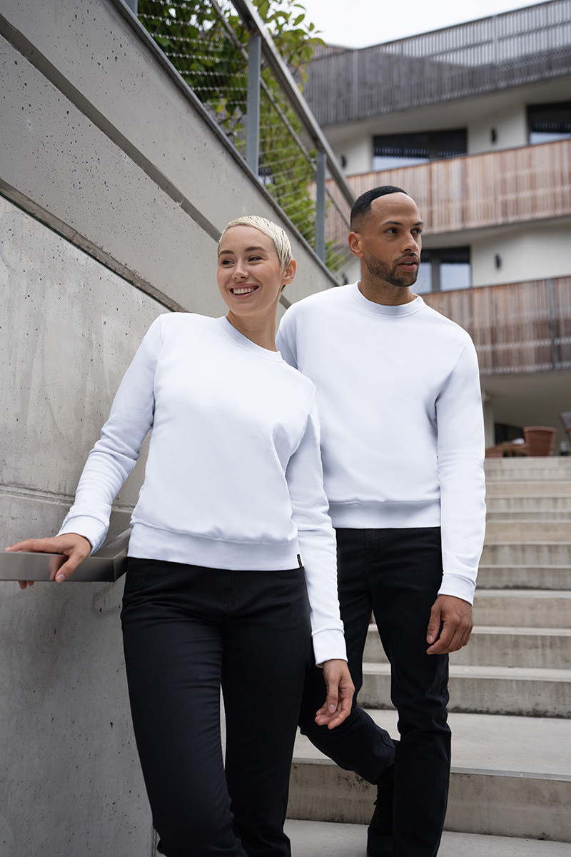 Damen Workwear Sweatshirt Soft-Face, aus nachhaltigem Material - Weiß - L