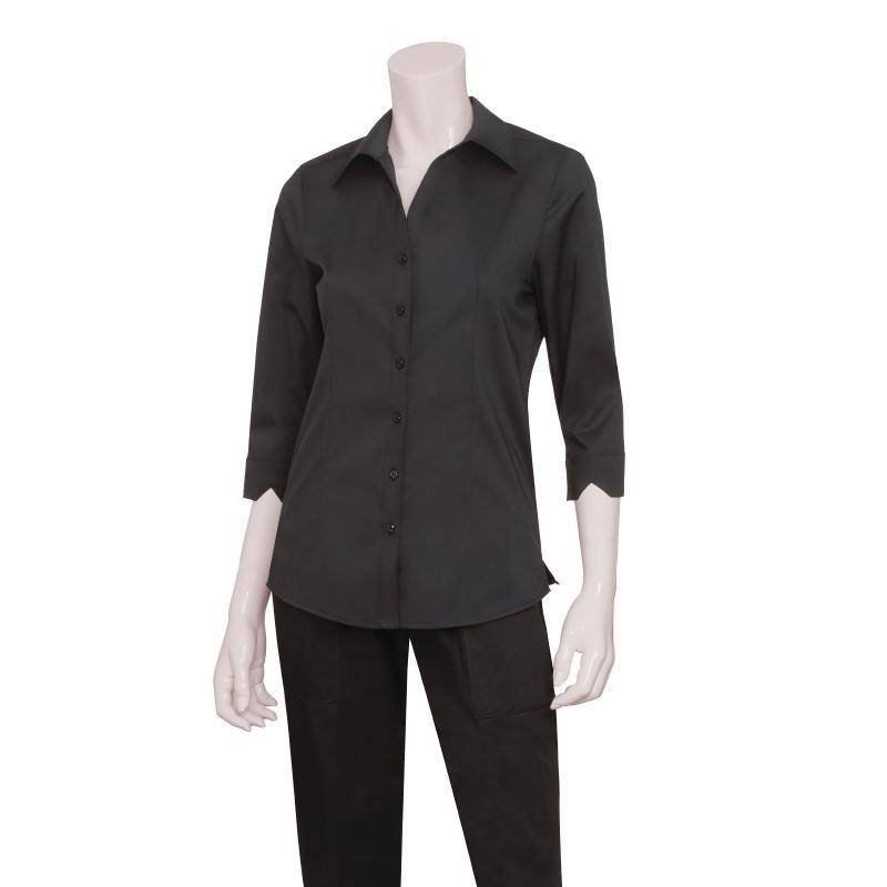 Chemisier Stretch Noir Femme - UniformWorks - Disponibles En 5 Tailles