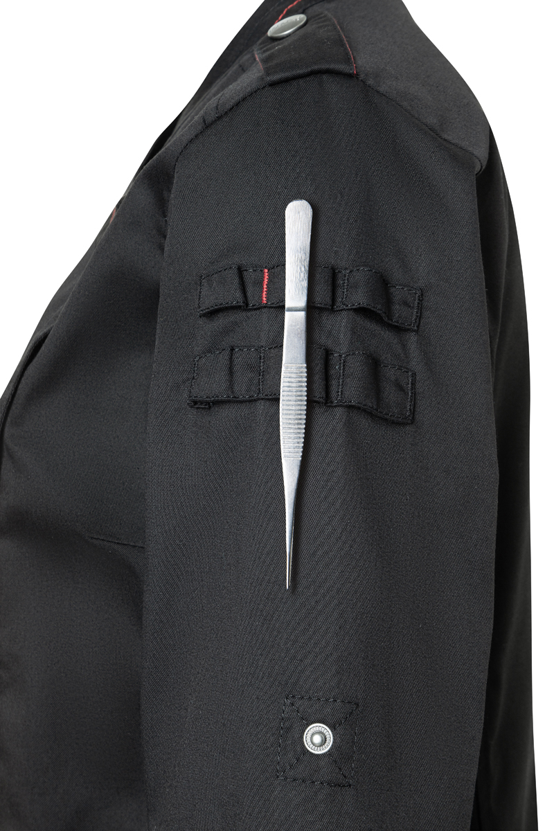 Langarm Damenkochjacke ROCK CHEF-Stage2 - Schwarz - 34