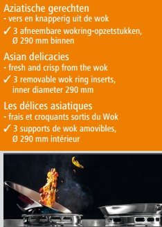 Cuisinière à Wok Inox - 3 Brûleurs - 34,5kW - 1500x600x960(h)mm
