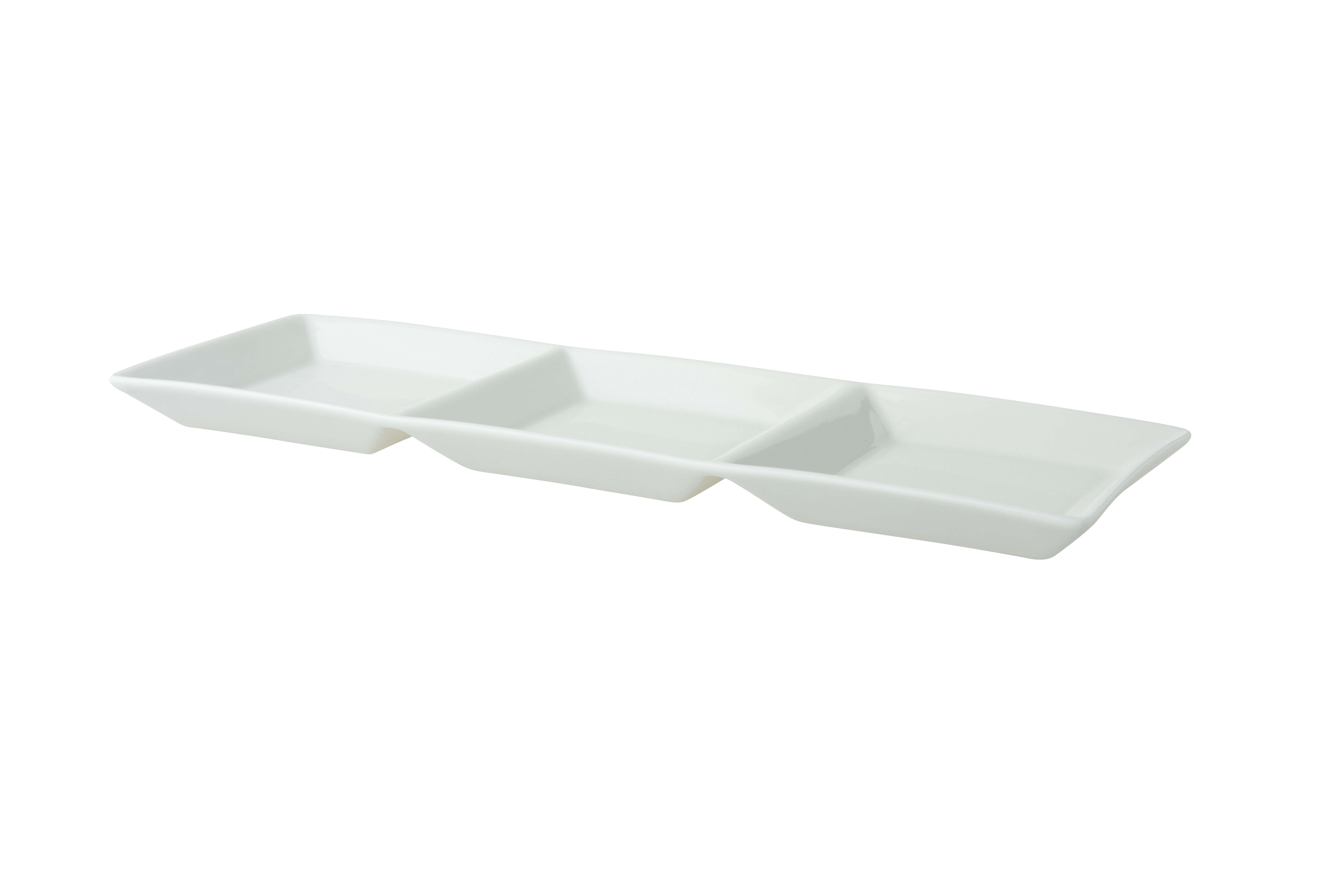 Schaal 3-vaks Fancy Ivory 32 x 10 cm Offwhite Porselein