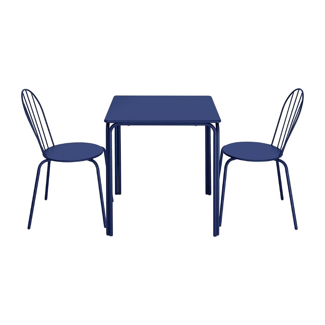 Bolero Adeline Stahl Quadratischer Tisch 700mm Dunkelblau