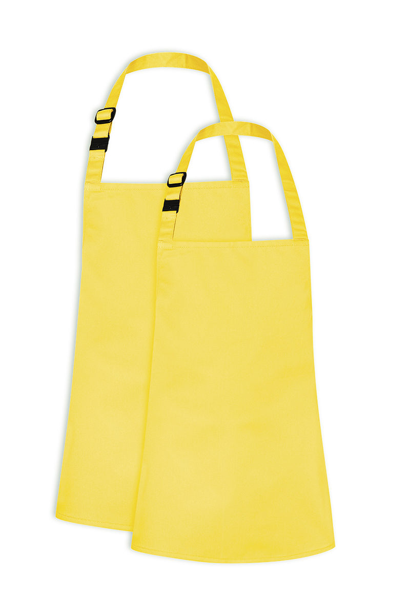 Tablier à bavette Basic avec boucle pour enfants - Jaune Soleil - S
