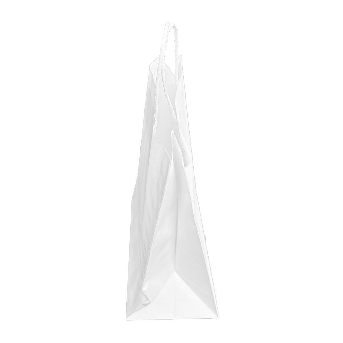 Fiesta Recyclingfähige Papiertüte mit Drehgriff Weiß - Groß (250 Stück)