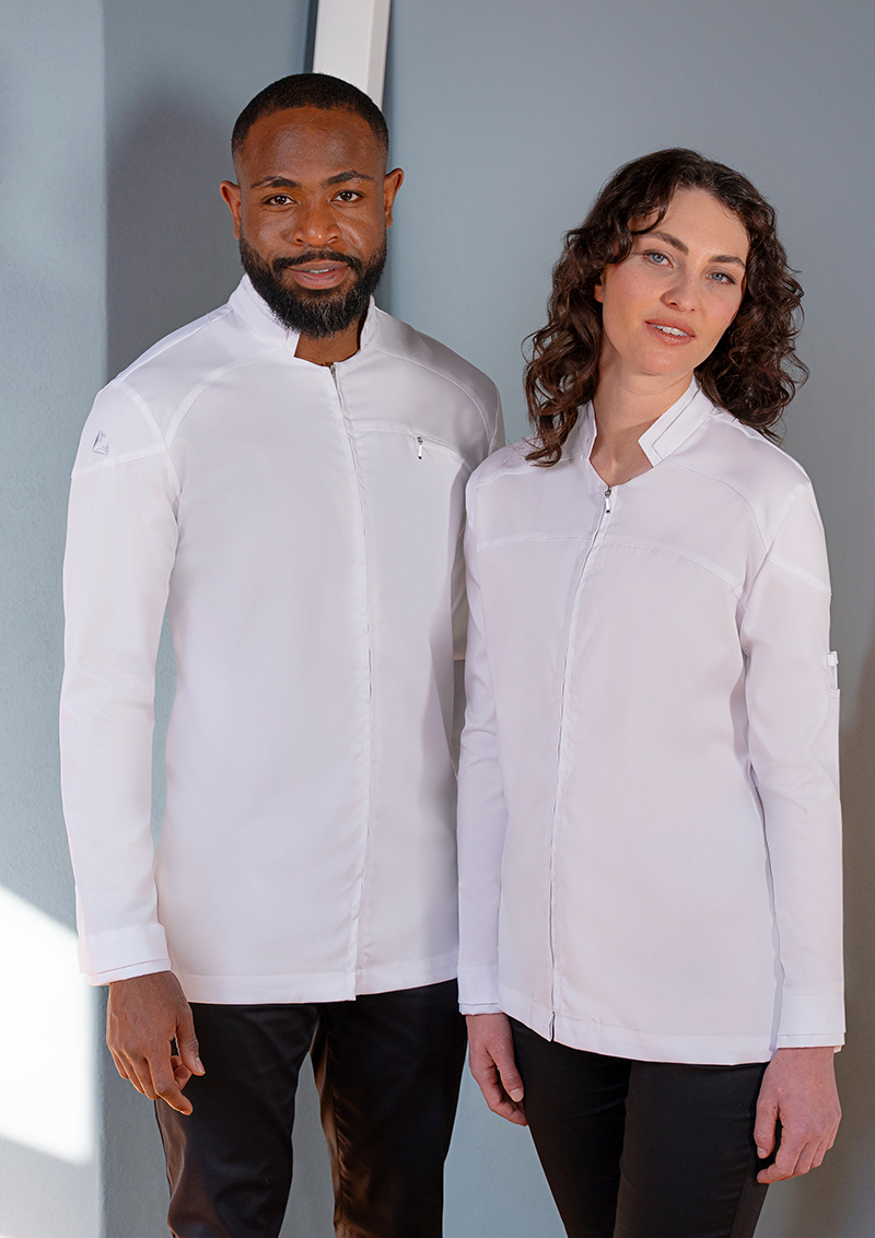 Veste de cuisine à manches longues pour hommes DIAMOND CUT Excellence - Blanc - 44