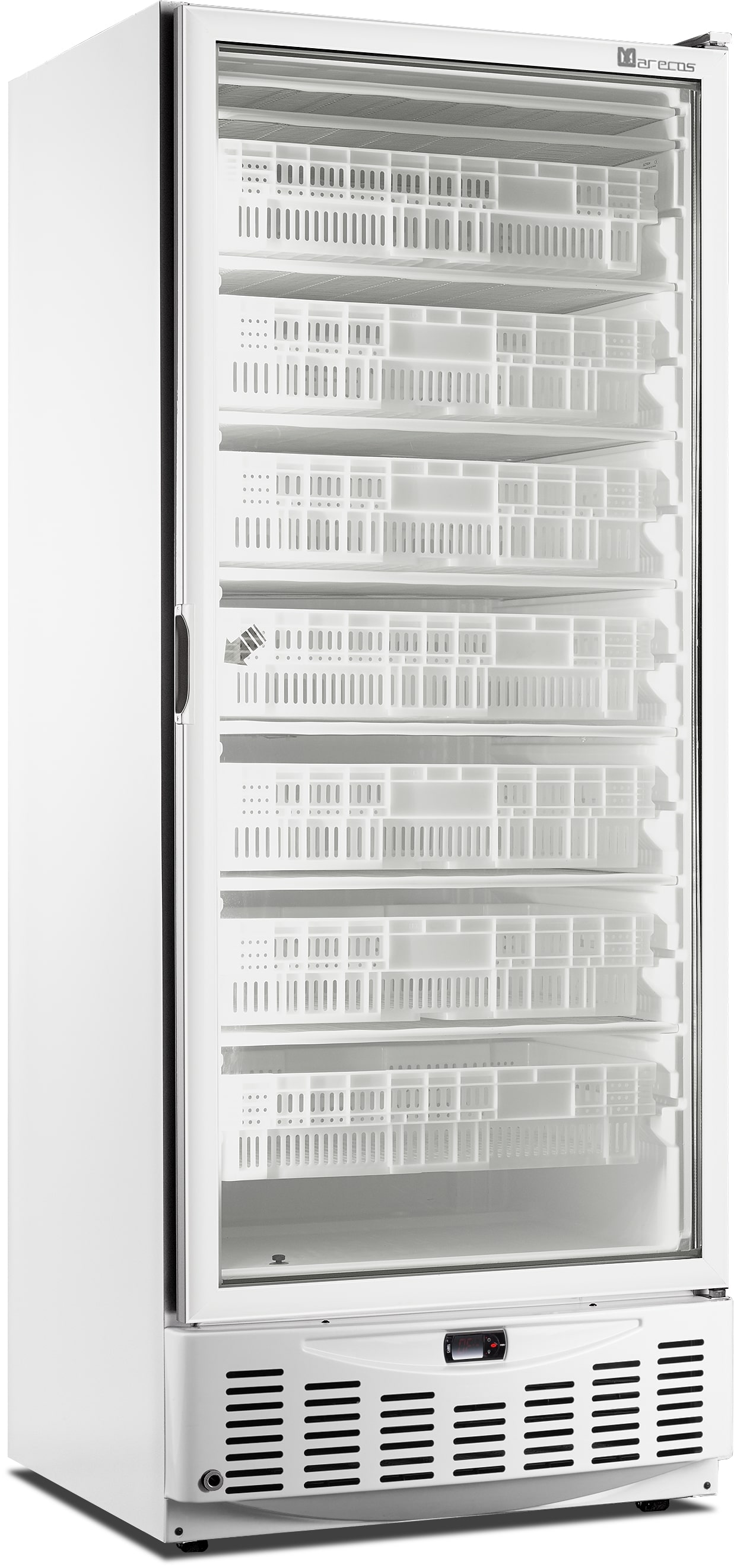 Congélateur SARO, porte vitrée - blanc, modèle MM5 N PV