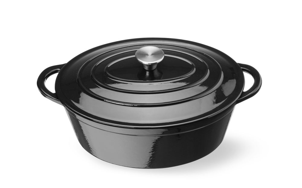 Emaillierter Gusseisentopf - 6,88L - Schwarz - 405x255x(H)134mm