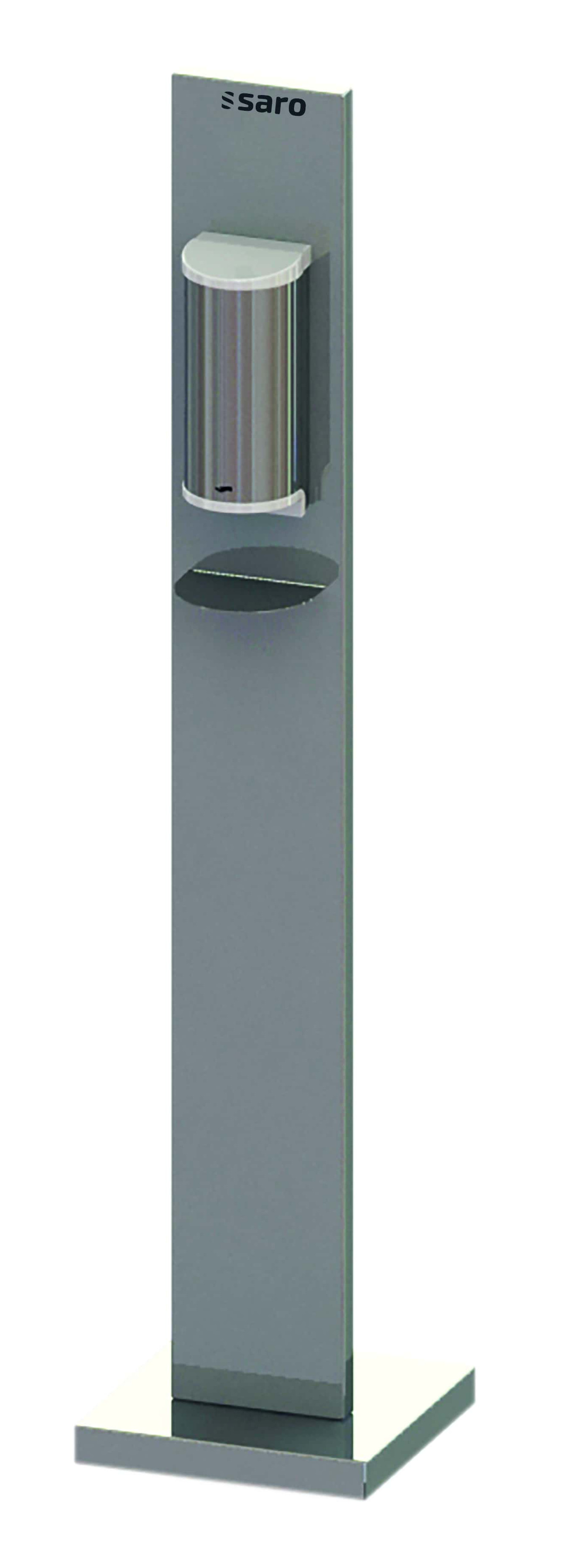 Distributeur de désinfectant SARO, modèle sur pied, acier inoxydable, VALERIE