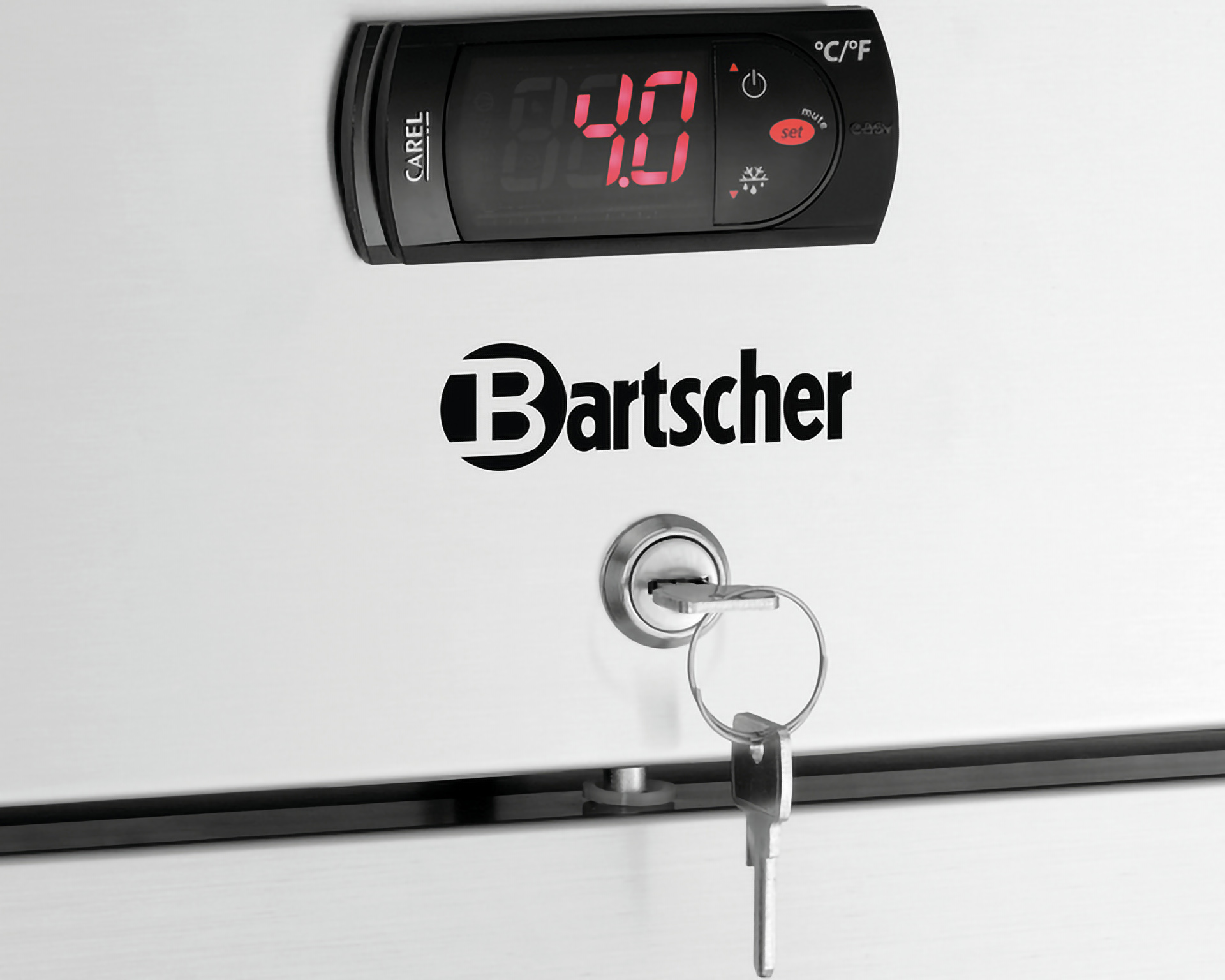 RVS koelkast 461L - Glazen deur