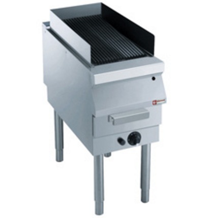 Grill vapeur, grille en fonte, sur piétement - 400x900x(h)850/920mm