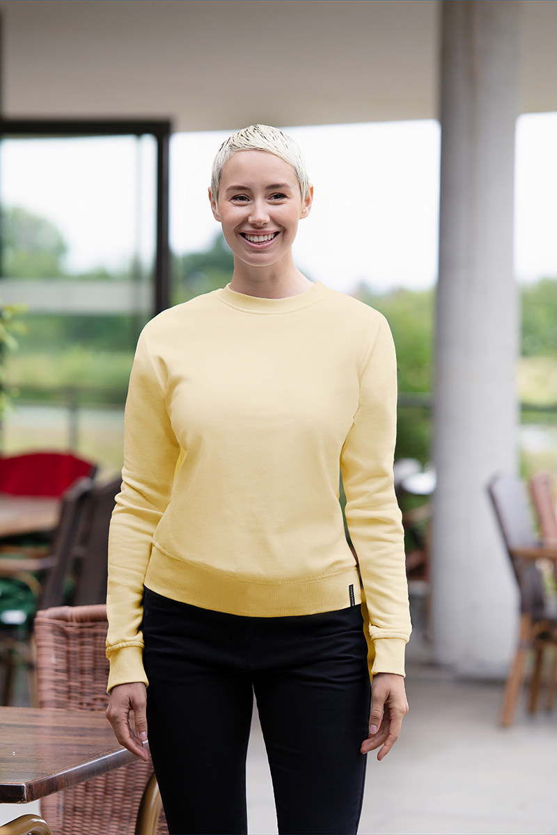Sweat-shirt de travail pour femme Soft-Face, en matière durable - Jaune Pastel - L