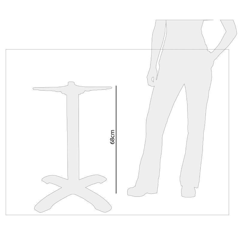 Tischfuß mit Fußkreuz | 68(H)cm | Aluminium