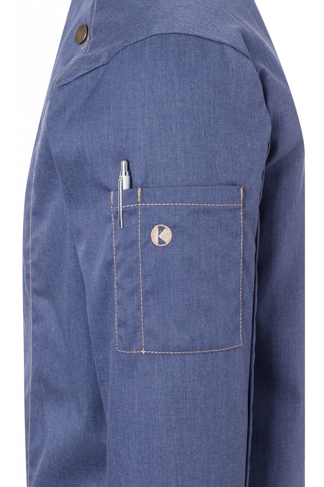 Kochjacke Jeans-Style | Vintage Blue | 65% Polyester / 35% Baumwolle | Erhältlich in 10 Größen