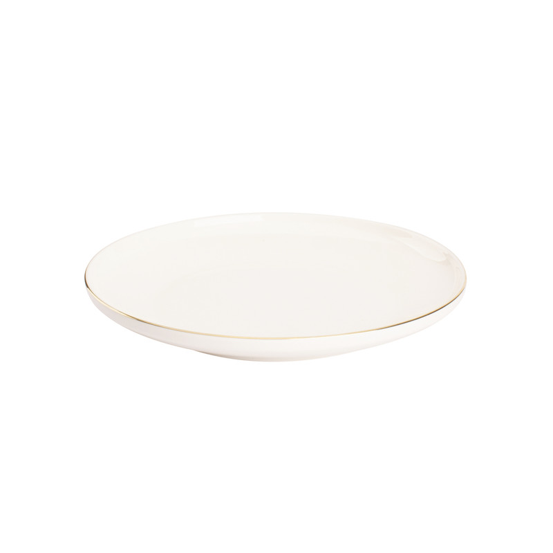 Bord Ligne D'or 27 cm Wit Goud Porselein