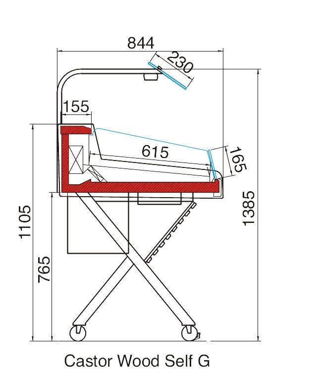 Kühltheke mit Glasaufbau | Selbstbedienung | Steckerfertig | 126,2x84x(h)90,5cm