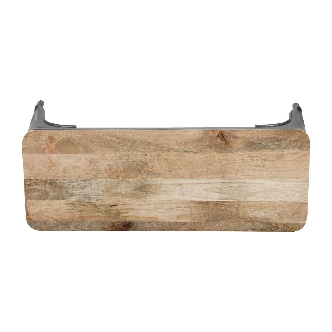 Banc d'intérieur avec assise en bois de manguier et cadre gris acier Bolero Bistro 1000 mm (lot de 2)