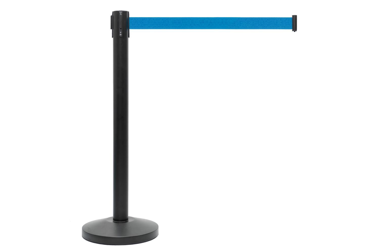 Zwarte Afzetpaal met Trekband Blauw