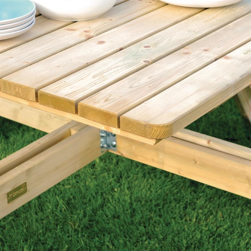 Quadratischer Picknicktisch aus Holz 198cm