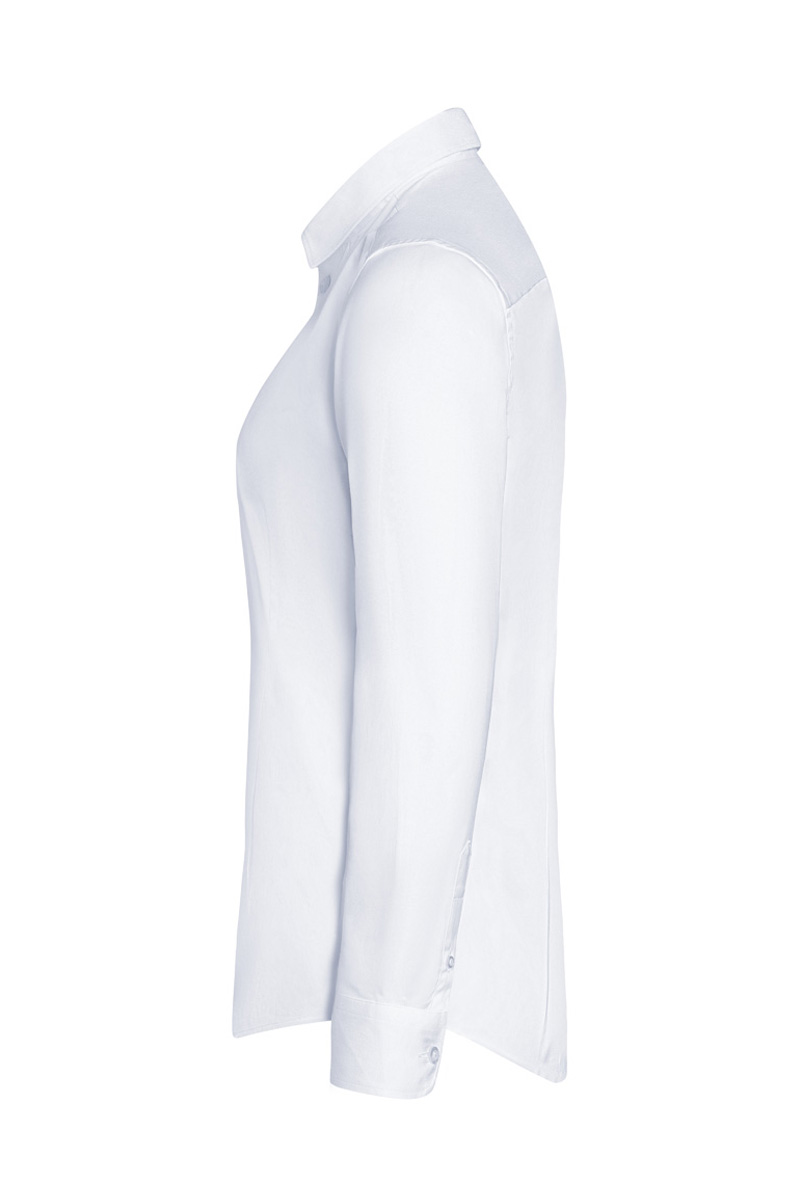 Chemisier pour femme à manches longues Active-Stretch avec coupe légèrement cintrée - Blanc - L