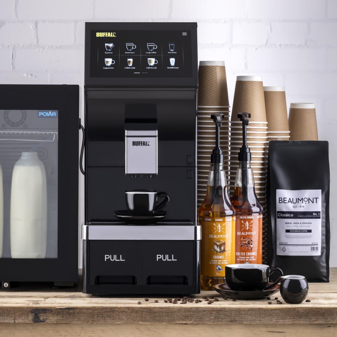 Buffalo bean to cup koffiemachine met groot touchscreen