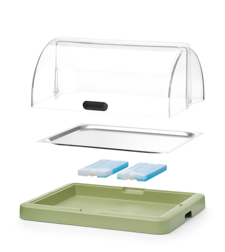 Rolltop Kühldisplay Duo UNIQ - Einzel - Grün - 460x355x(H)220mm - Rechteckig