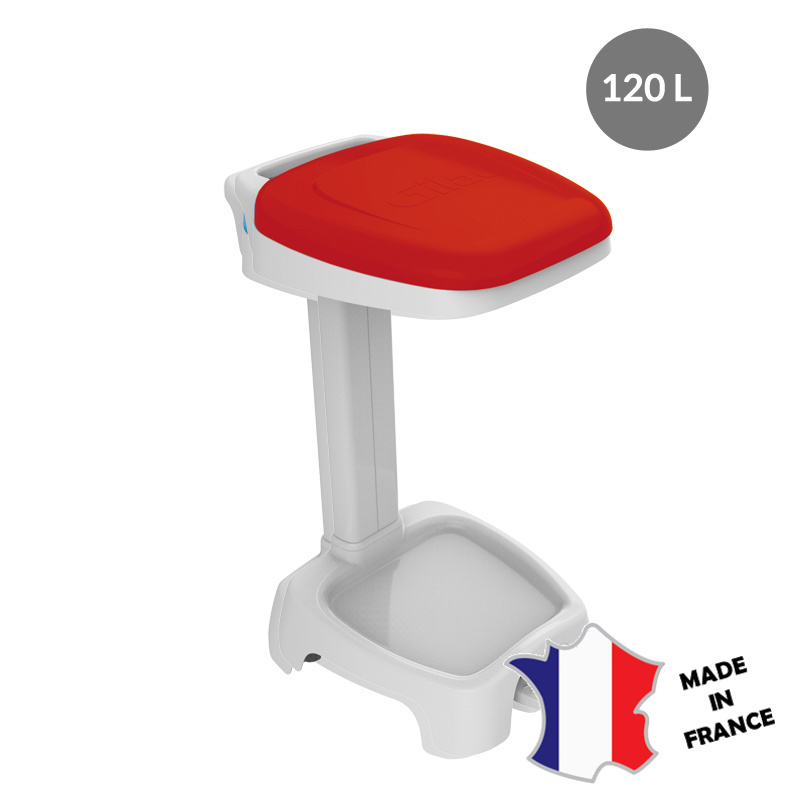 Support sac 120 L + couvercle blanc | 640(l)x500x970mm Support sac 120 L + couvercle blanc | 640(l)x500x970mm