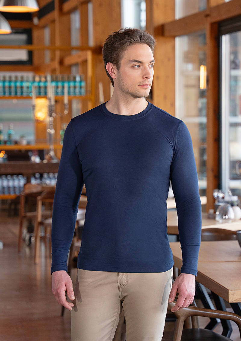 T-shirt à manches longues pour hommes Casual-Flair - Marine - L