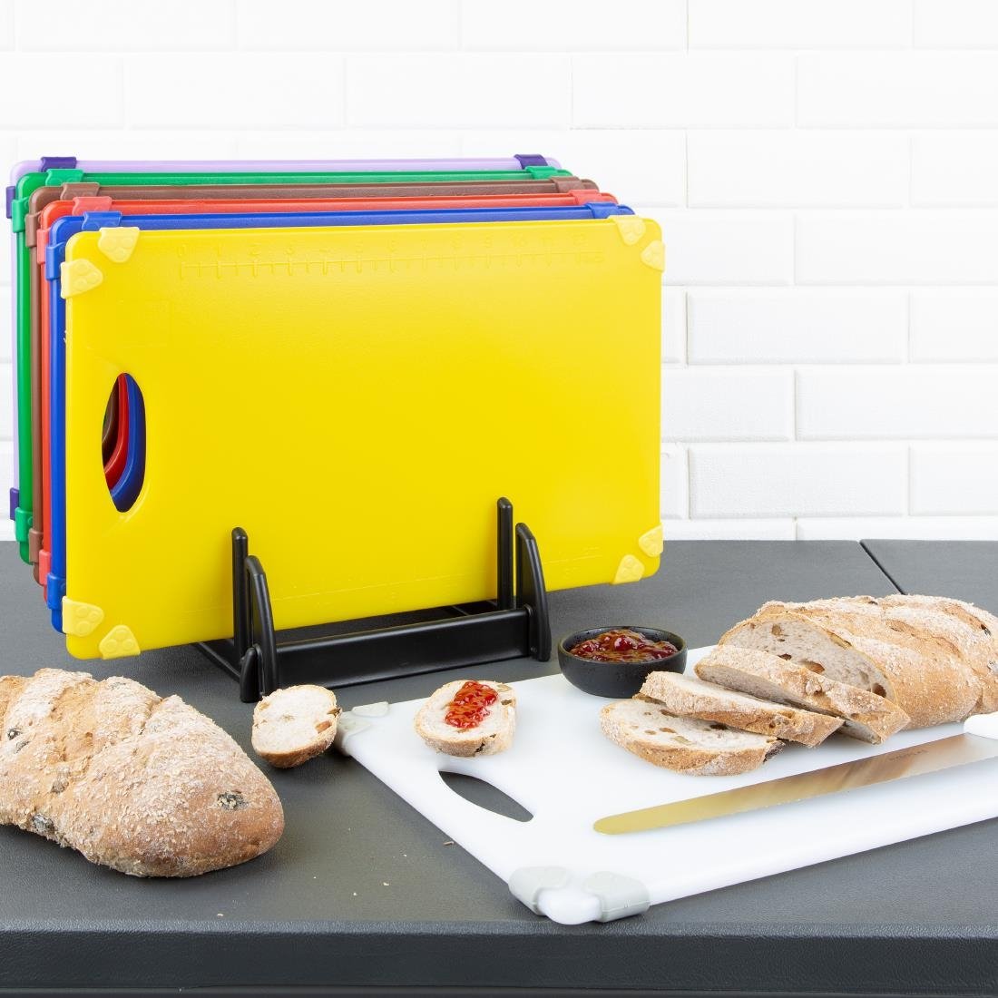 Hygiplas Gewerbliches Grip-Schneidebrett Braun 458x306mm