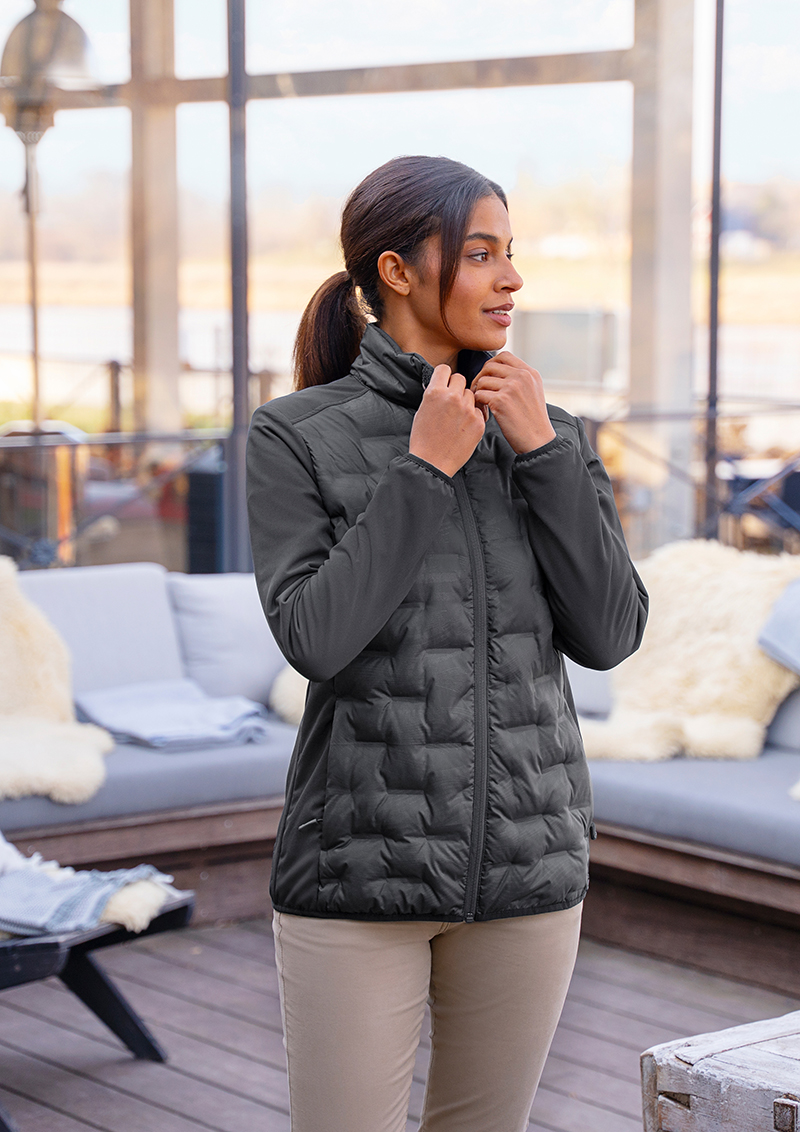 Dames Hybride Jas Outdoor-Pro, Gemaakt Van Duurzaam Materiaal - Zwart - S