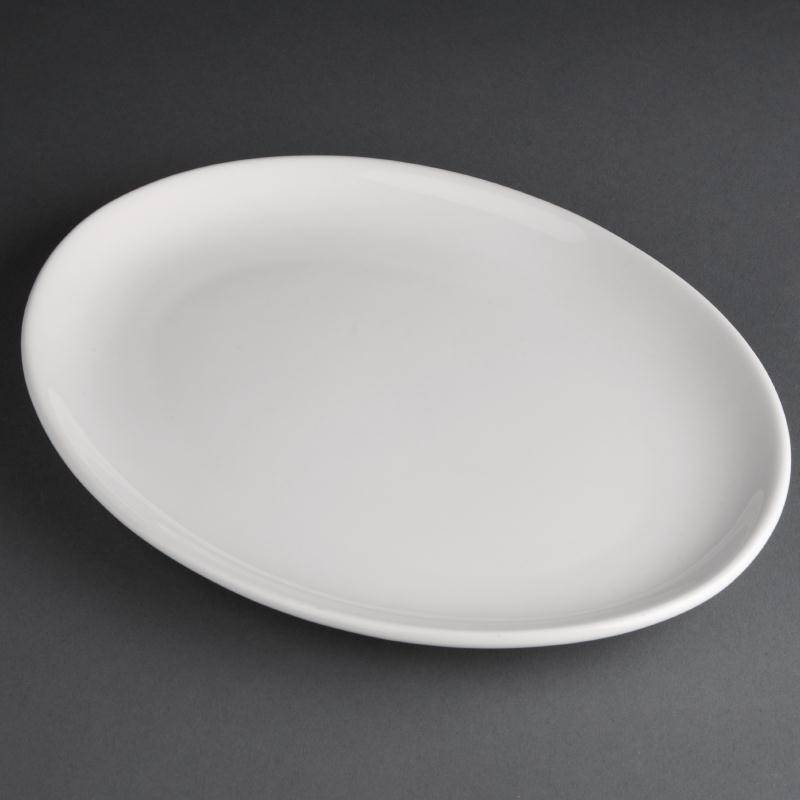 Assiette Creuse Ovale - Athena - Porcelaine Blanche - 254x178mm - 12 Pièces