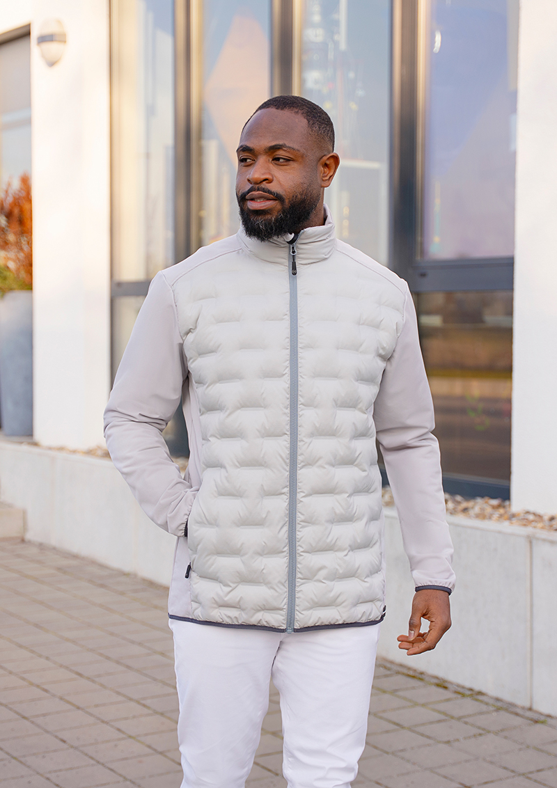 Veste hybride pour hommes  Outdoor-Pro, en matière durable - Gris Clair - L