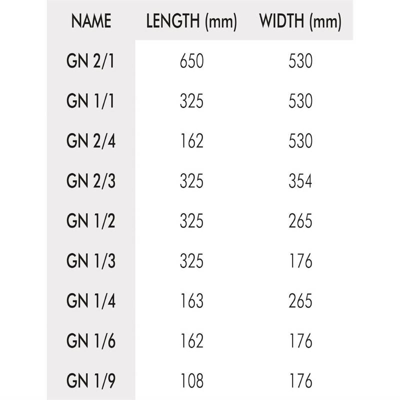 GN-Bakken 1/9 - GN, 65mm, 0,6 liter |108x176mm