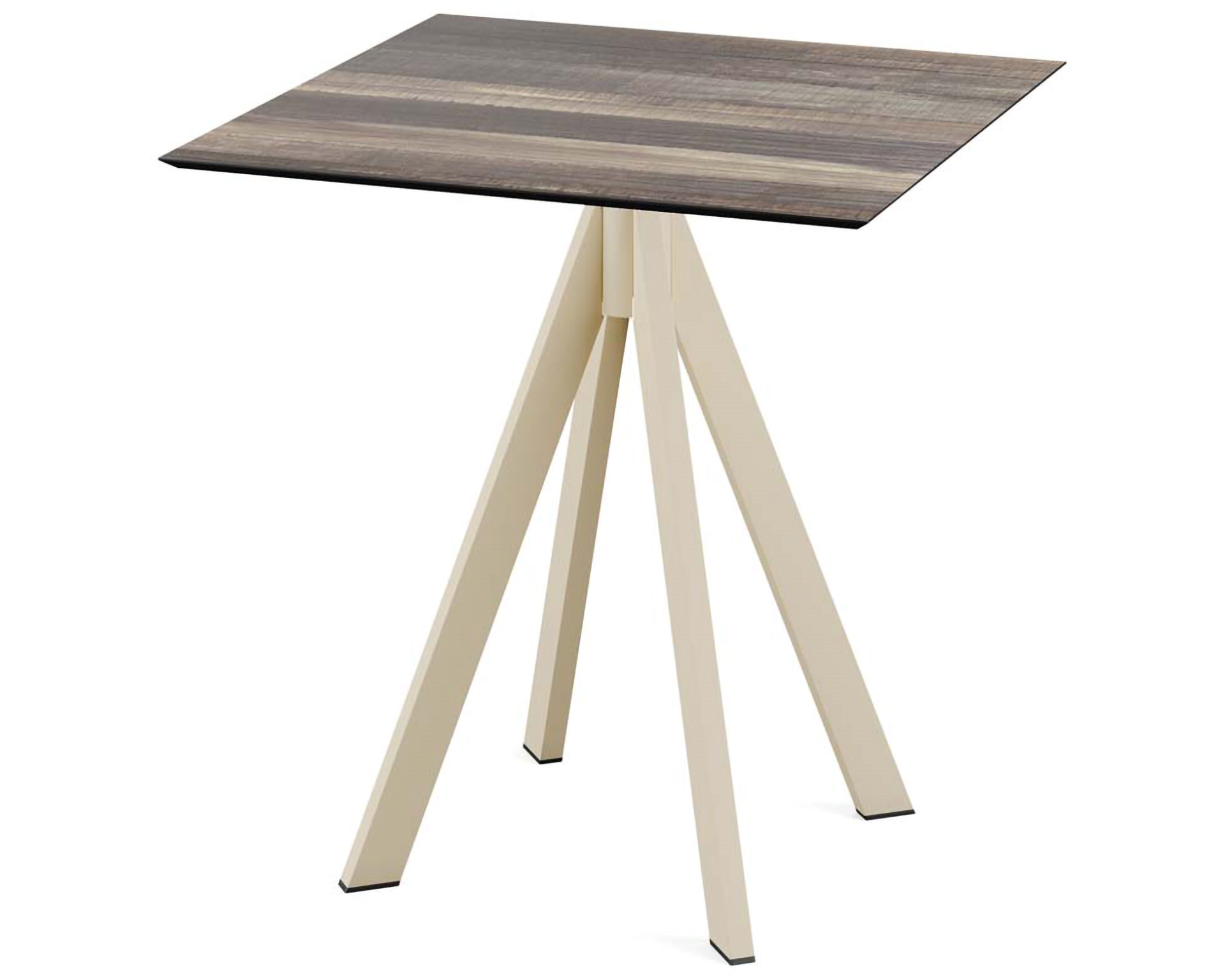 Infinity terrastafel zand frame + Tropical Wood HPL tafelblad tafelblad 70x70cm