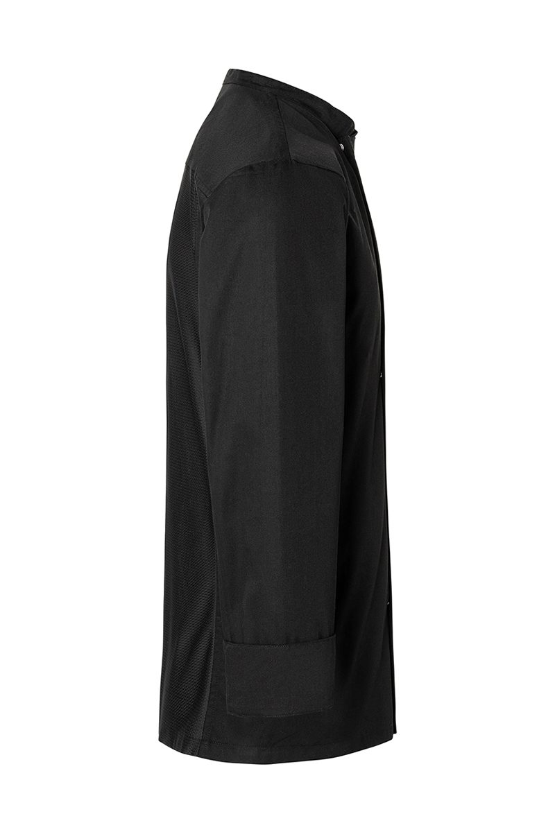 Langarm Überwurf-Kochhemd Basic - Schwarz - M