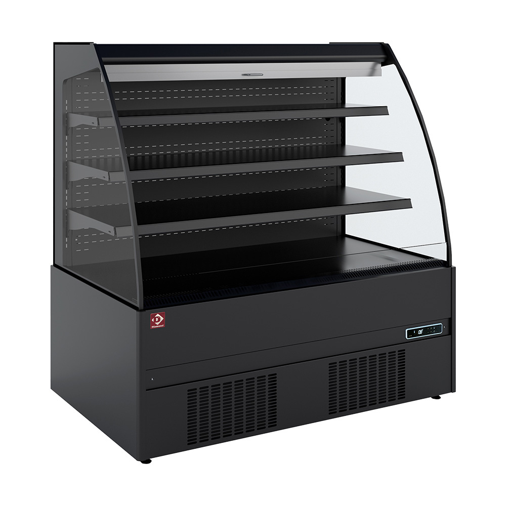 Halbwand-Kühlmöbel, Selbstbedienung, offen, mit Vorhang - FULL BLACK