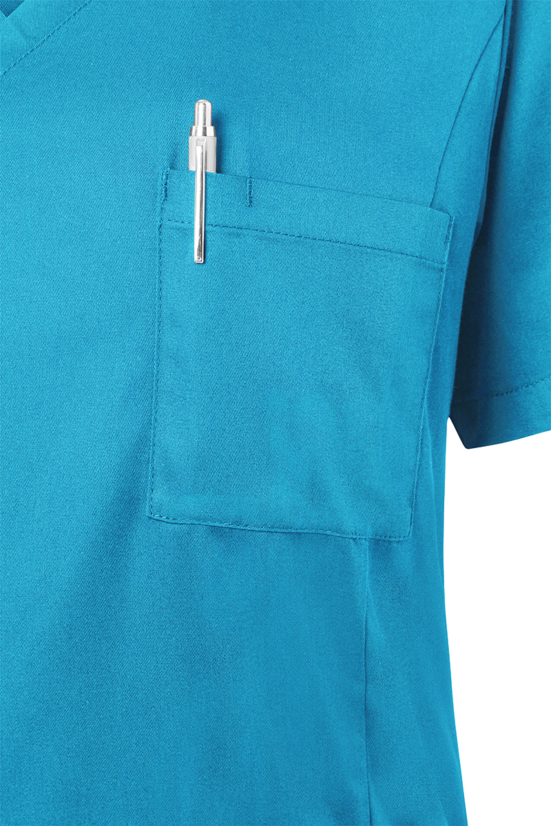 Kurzarm Damen-Schlupfkasack Essential, aus nachhaltigem Material - Pazifikblau - M