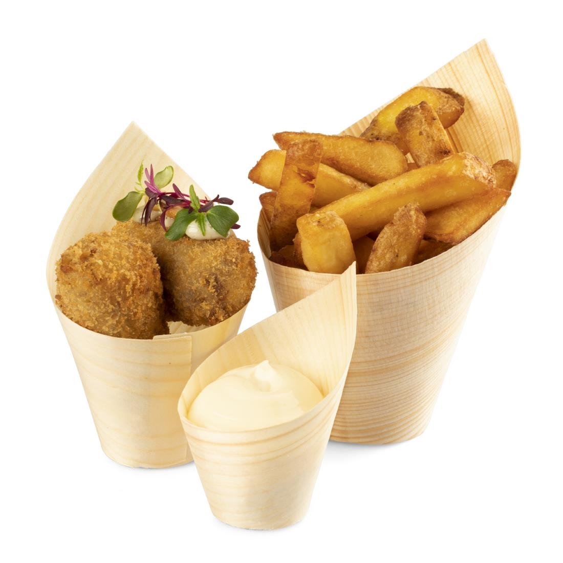 Sier Einwegbecher Holz schräg 22cl. (FSC®) ø70 x h137/70mm (30 Stück)