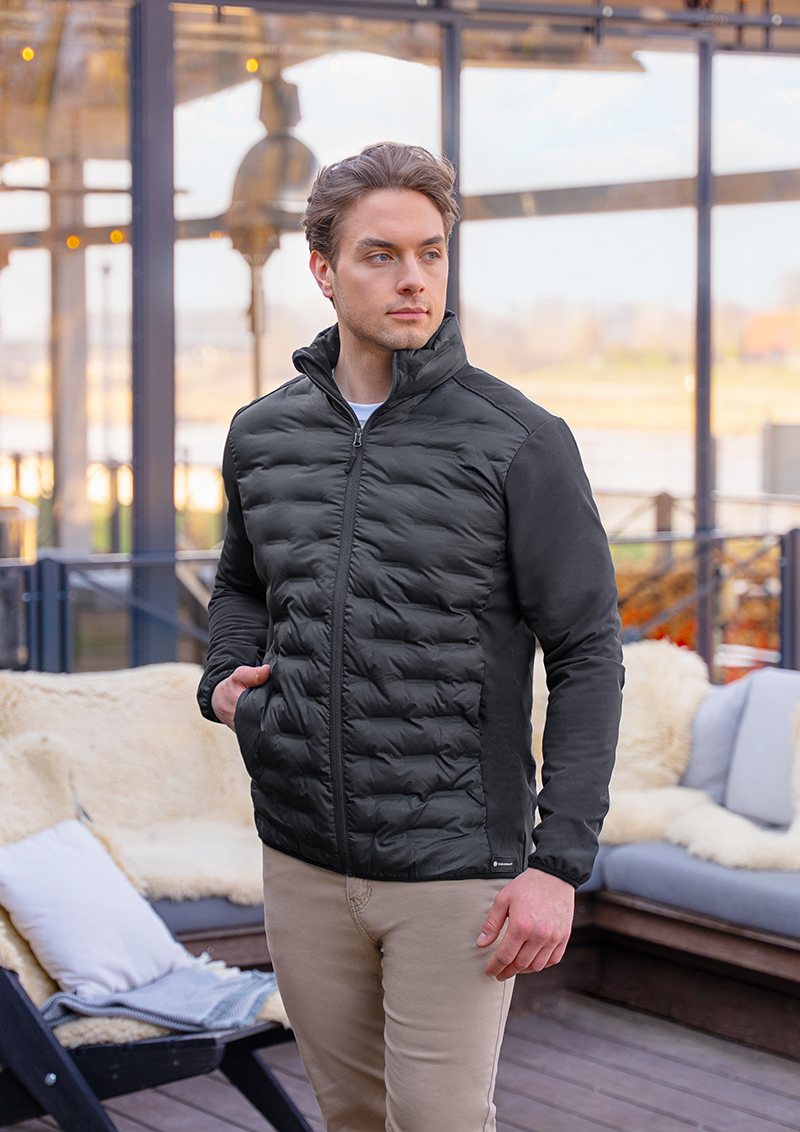 Veste hybride pour hommes  Outdoor-Pro, en matière durable - Noir - L