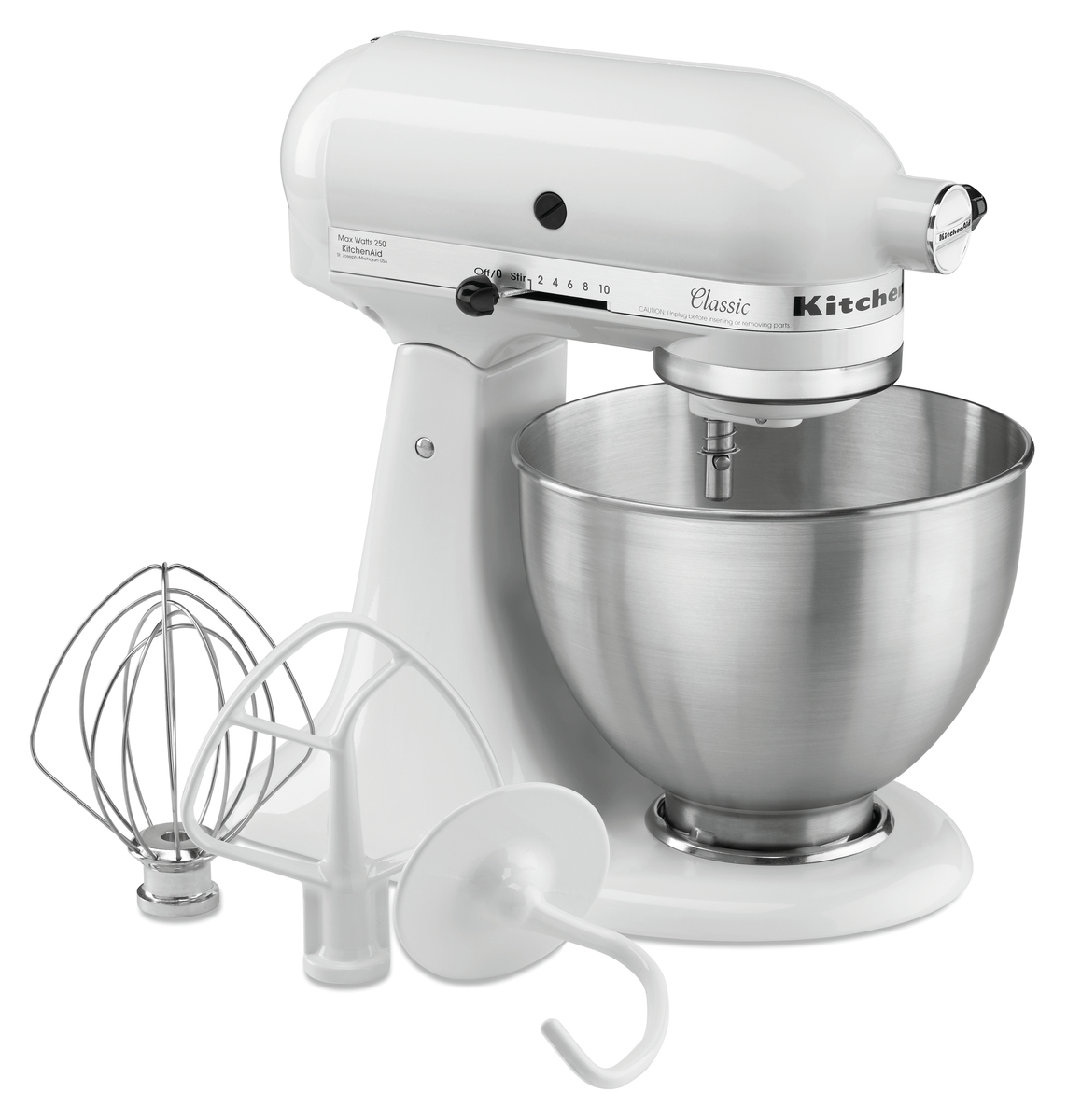 KitchenAid 5K45SSEWH, wit, 4,28L