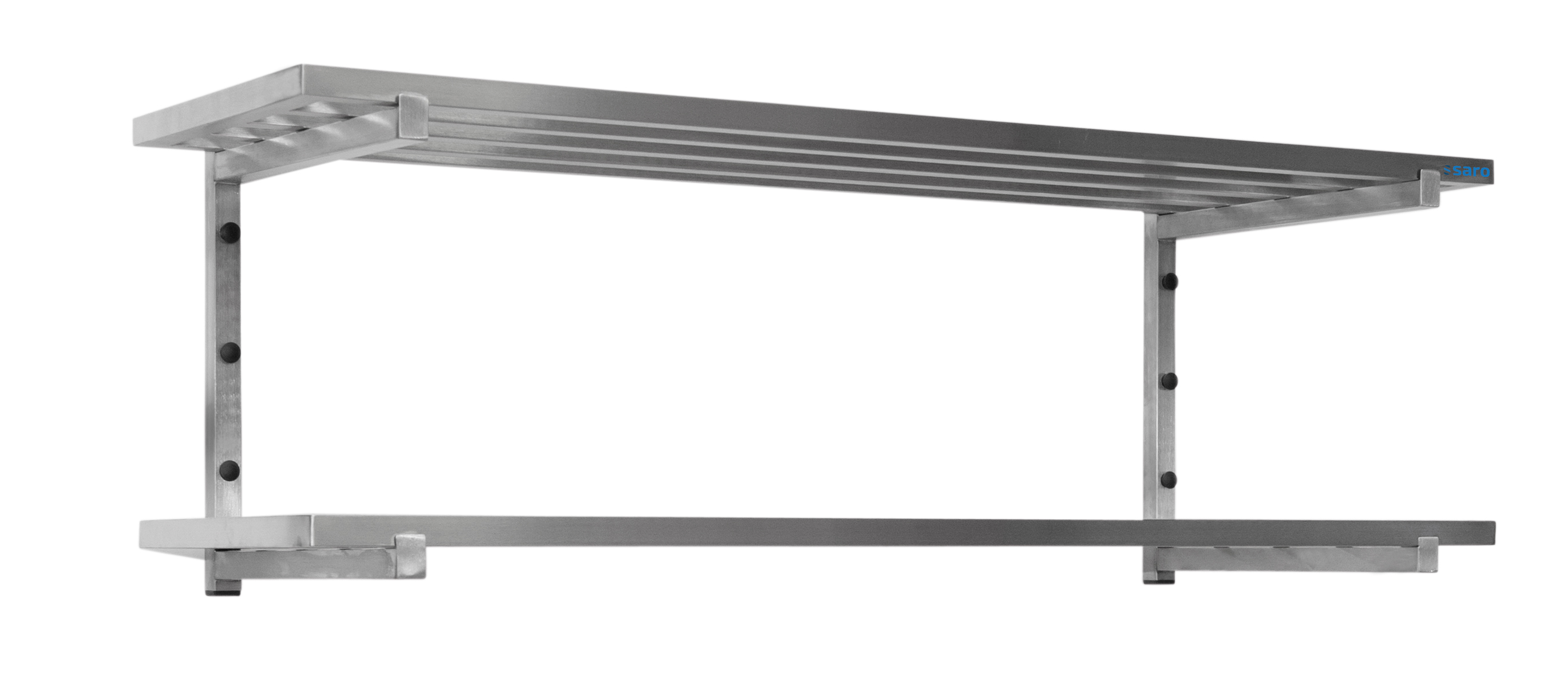 Étagère murale SARO avec supports, 2 plateaux, 1400 mm