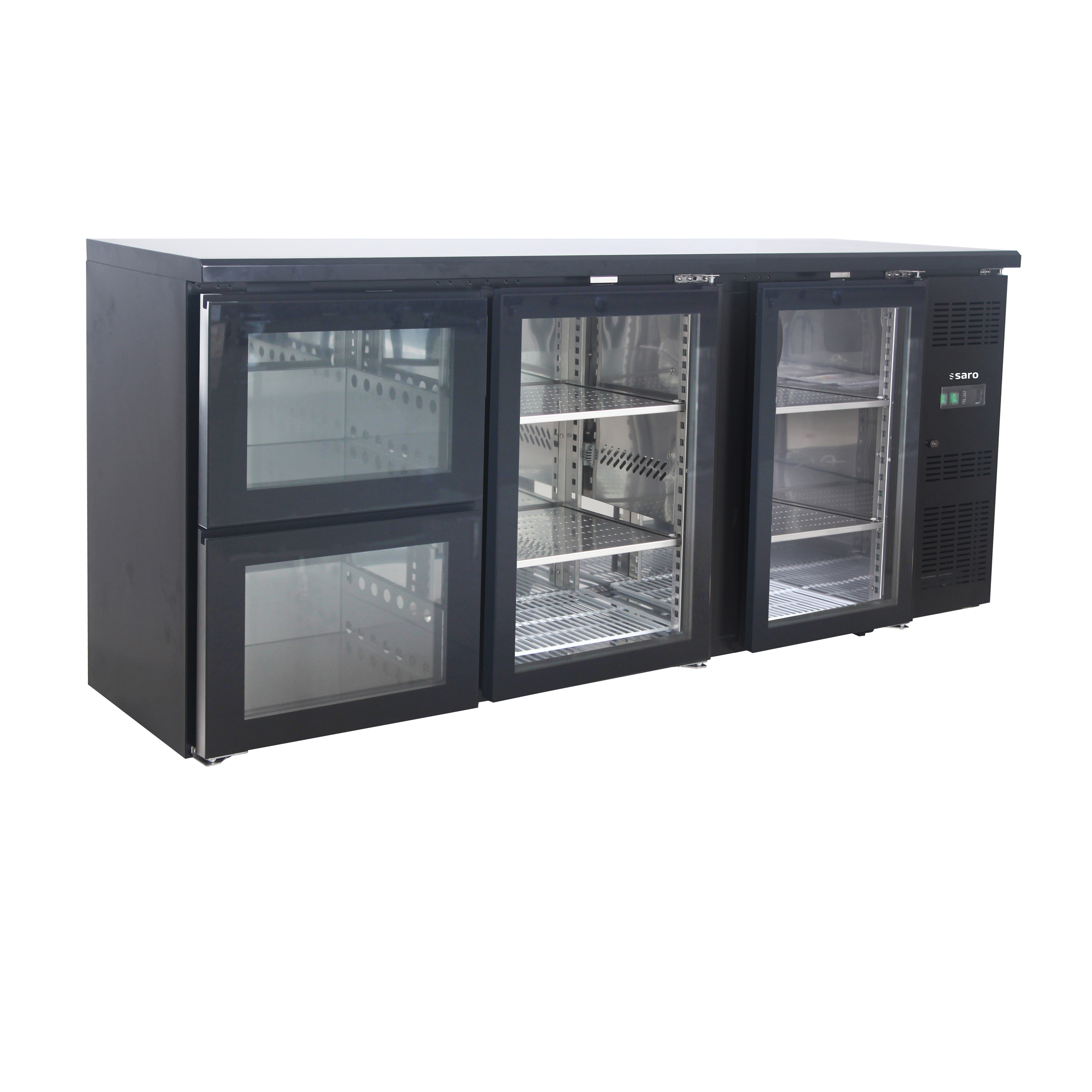 Refroidisseur de bar SARO, 2 portes vitrées + 2 tiroirs, BC 3100 G S2