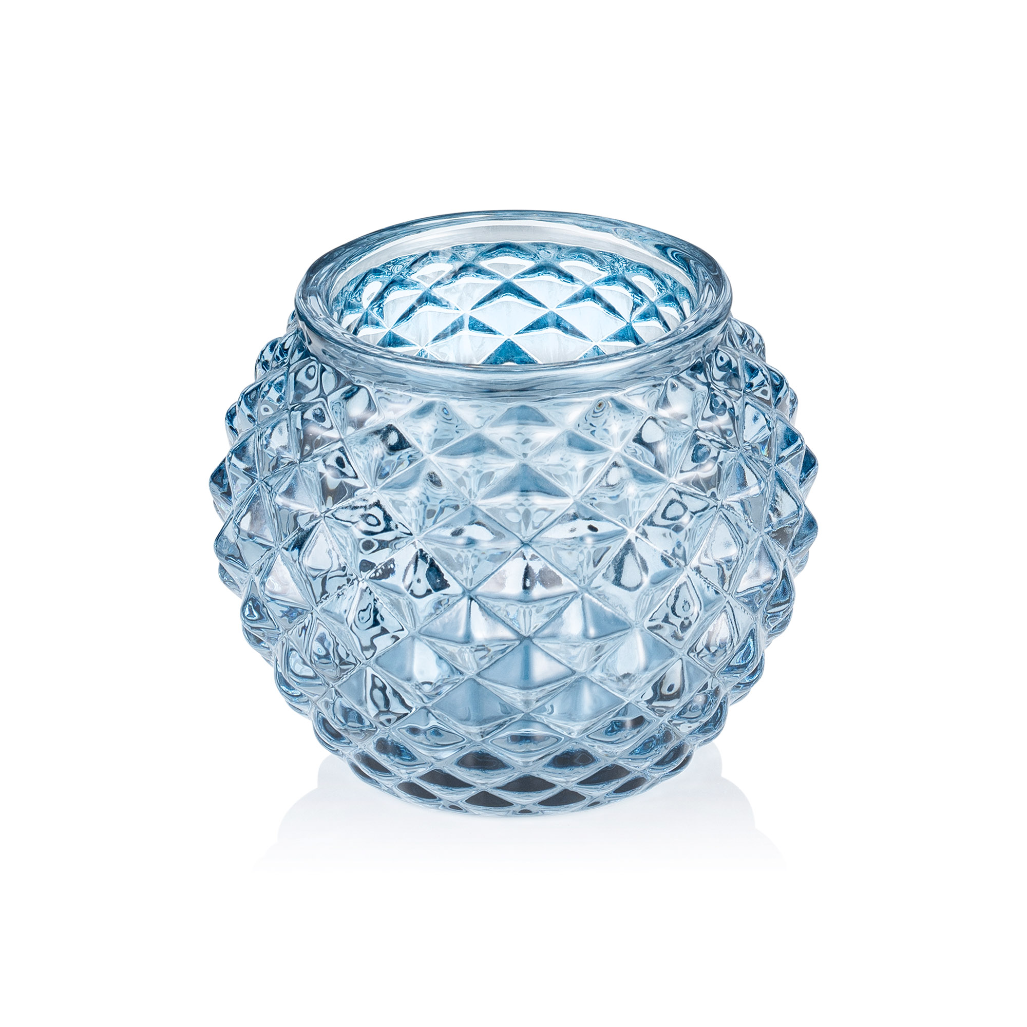 Bal staalblauw YUYU, Ø 7,5 cm, hoogte 6 cm, glas