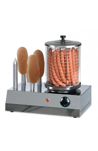 Hotdog Warmer met Broodwarmer - 4 Verwarmstaven - 400x260x(H)420 mm