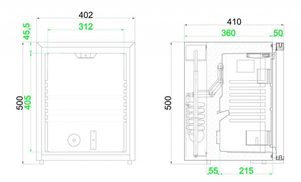 Barkoelkast / Minibar voor Hotel - 30 Liter - 40x42x(h)50cm - STIL MODEL