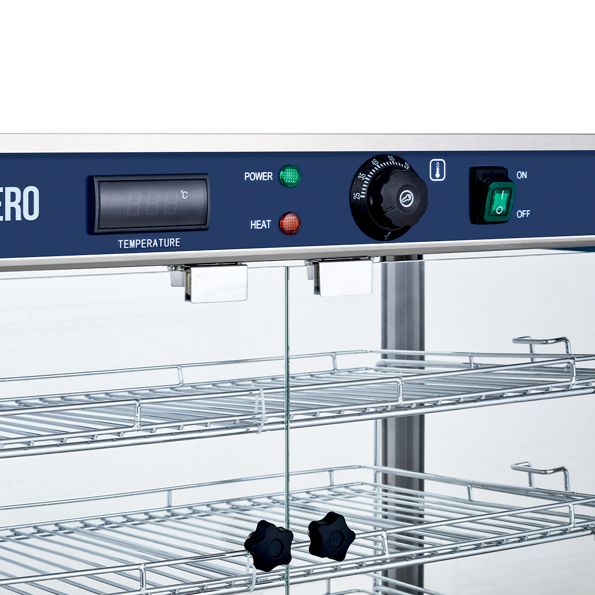 Vitrine chauffante ECO 700 | 3 étagères | Éclairage halogène | 30 à 85 °C