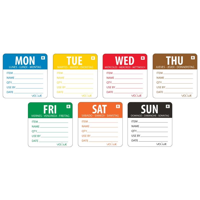 Kleurcode Week Stickers | 7 Rollen x 500 Stickers