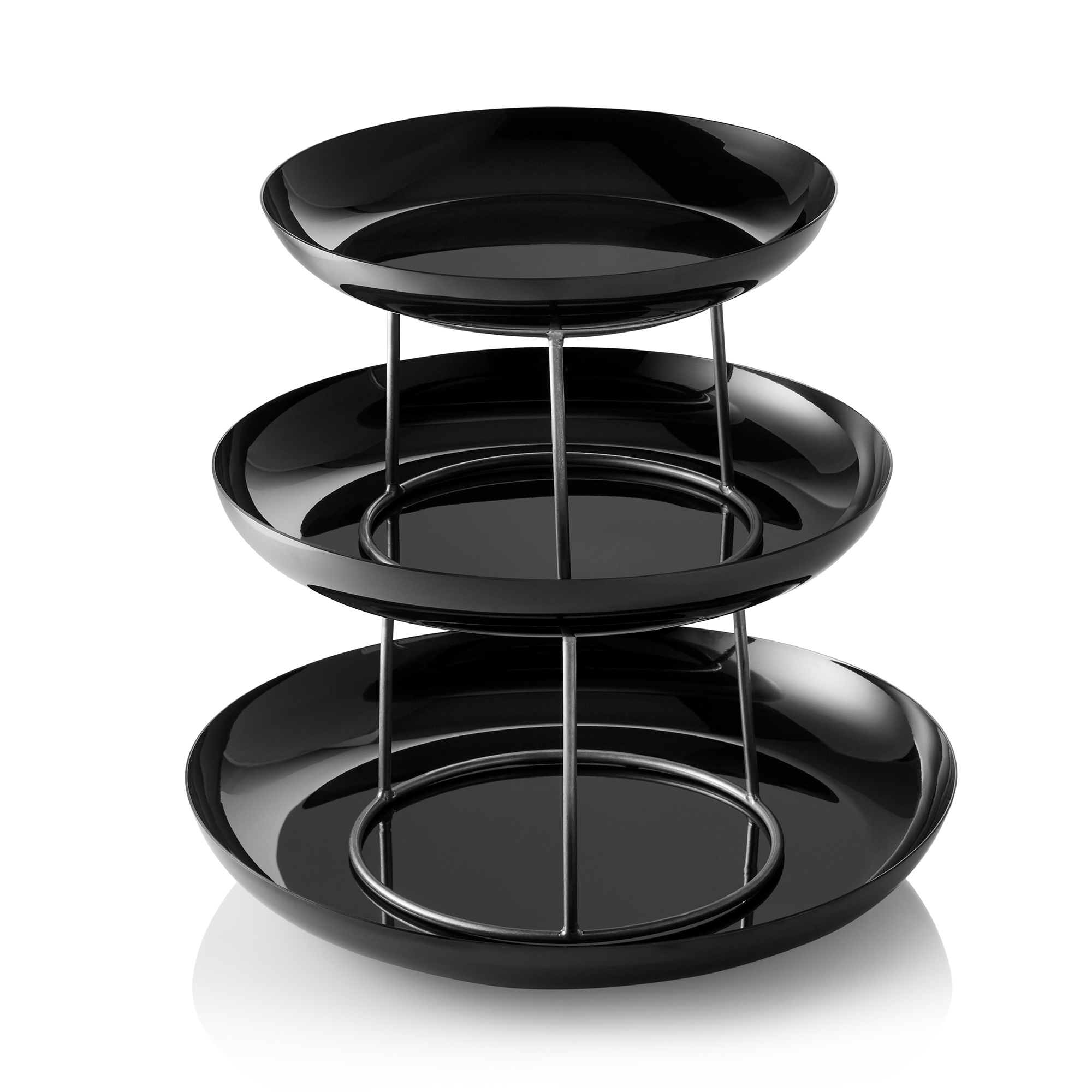Gourmet Tower Zwart STEEL & STYLE, drie standen, hoogte 32 cm, chroom-nikkelstaal