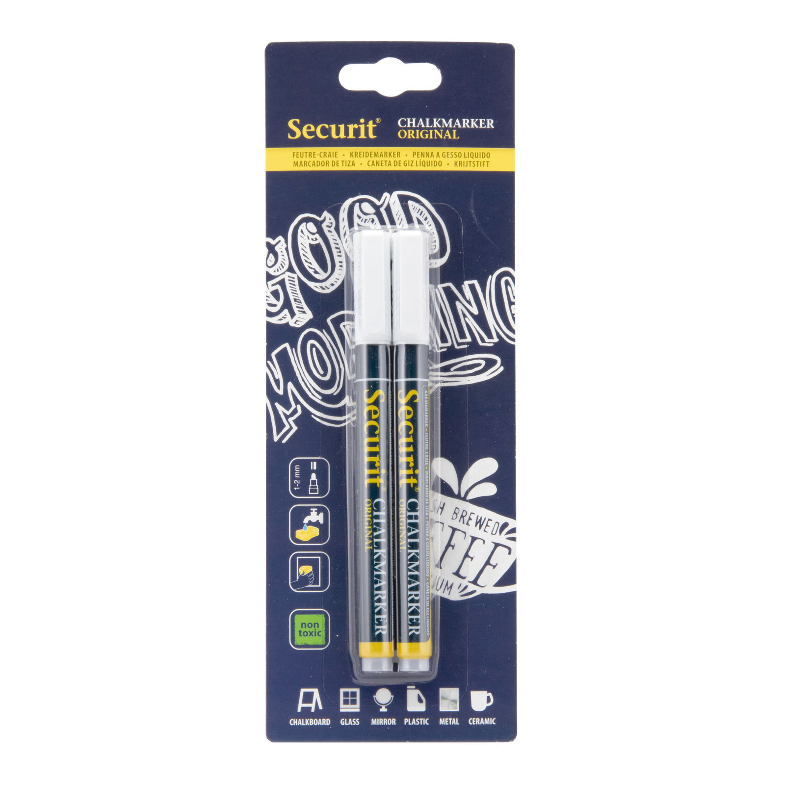 Original Kreidemarker-Set, 2er-Pack, weiß, 1-2 mm