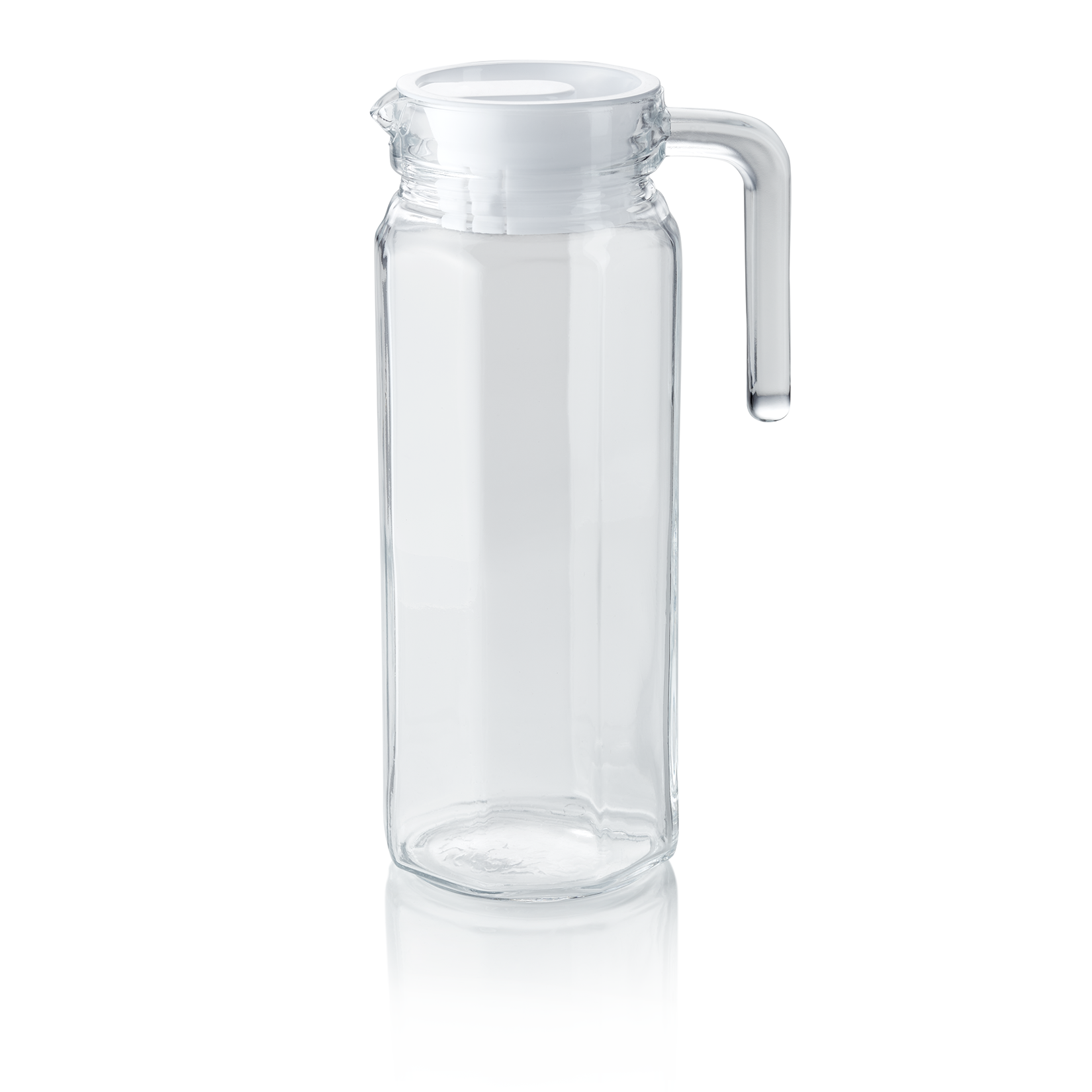 Kan met kunststof deksel - 1 ltr. - Ø 8,5 cm - kunststof - glas  